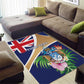 Personalized Tristan da Cunha Area Rug Coat Of Arms Tropical Flowers