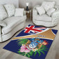 Personalized Tristan da Cunha Area Rug Coat Of Arms Tropical Flowers