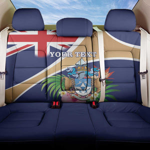 Personalized Tristan da Cunha Back Car Seat Cover Coat Of Arms Tropical Flowers