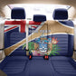 Personalized Tristan da Cunha Back Car Seat Cover Coat Of Arms Tropical Flowers