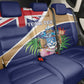 Personalized Tristan da Cunha Back Car Seat Cover Coat Of Arms Tropical Flowers