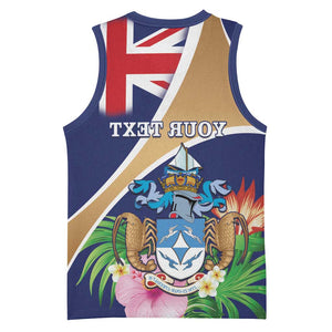 Personalized Tristan da Cunha Basketball Jersey Coat Of Arms Tropical Flowers - African Pride