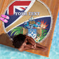 Personalized Tristan da Cunha Beach Blanket Coat Of Arms Tropical Flowers