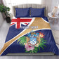 Personalized Tristan da Cunha Bedding Set Coat Of Arms Tropical Flowers