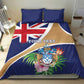 Personalized Tristan da Cunha Bedding Set Coat Of Arms Tropical Flowers