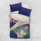 Personalized Tristan da Cunha Bedding Set Coat Of Arms Tropical Flowers