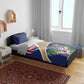 Personalized Tristan da Cunha Bedding Set Coat Of Arms Tropical Flowers