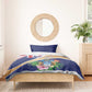 Personalized Tristan da Cunha Bedding Set Coat Of Arms Tropical Flowers