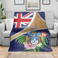 Personalized Tristan da Cunha Blanket Coat Of Arms Tropical Flowers