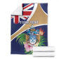 Personalized Tristan da Cunha Blanket Coat Of Arms Tropical Flowers