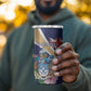 Personalized Tristan da Cunha 4 in 1 Can Cooler Tumbler Coat Of Arms Tropical Flowers