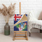 Personalized Tristan da Cunha Canvas Wall Art Coat Of Arms Tropical Flowers