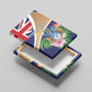 Personalized Tristan da Cunha Canvas Wall Art Coat Of Arms Tropical Flowers