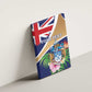 Personalized Tristan da Cunha Canvas Wall Art Coat Of Arms Tropical Flowers