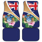 Personalized Tristan da Cunha Car Mats Coat Of Arms Tropical Flowers