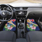 Personalized Tristan da Cunha Car Mats Coat Of Arms Tropical Flowers
