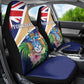 Personalized Tristan da Cunha Car Seat Cover Coat Of Arms Tropical Flowers