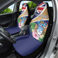 Personalized Tristan da Cunha Car Seat Cover Coat Of Arms Tropical Flowers