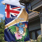 Personalized Tristan da Cunha Garden Flag Coat Of Arms Tropical Flowers