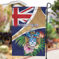 Personalized Tristan da Cunha Garden Flag Coat Of Arms Tropical Flowers
