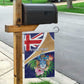 Personalized Tristan da Cunha Garden Flag Coat Of Arms Tropical Flowers