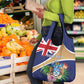 Personalized Tristan da Cunha Grocery Bag Coat Of Arms Tropical Flowers