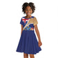 Personalized Tristan da Cunha Kid Short Sleeve Dress Coat Of Arms Tropical Flowers