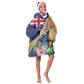 Personalized Tristan da Cunha Kid Wearable Blanket Hoodie Coat Of Arms Tropical Flowers