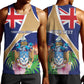 Personalized Tristan da Cunha Men Tank Top Coat Of Arms Tropical Flowers