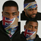 Personalized Tristan da Cunha Neck Gaiter Coat Of Arms Tropical Flowers LT15