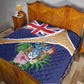 Personalized Tristan da Cunha Quilt Coat Of Arms Tropical Flowers