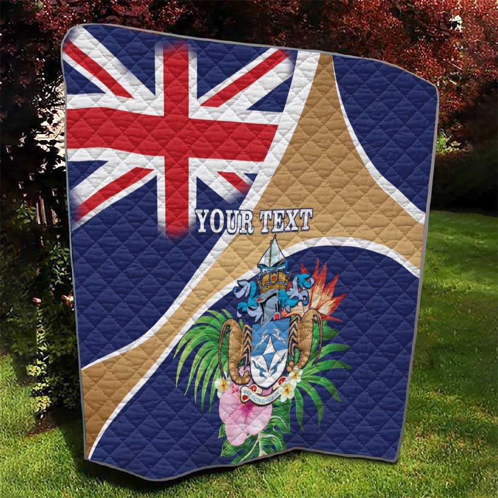 Personalized Tristan da Cunha Quilt Coat Of Arms Tropical Flowers