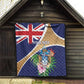 Personalized Tristan da Cunha Quilt Coat Of Arms Tropical Flowers