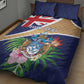 Personalized Tristan da Cunha Quilt Bed Set Coat Of Arms Tropical Flowers