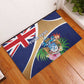 Personalized Tristan da Cunha Rubber Doormat Coat Of Arms Tropical Flowers