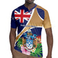 Personalized Tristan da Cunha Rugby Jersey Coat Of Arms Tropical Flowers