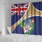 Personalized Tristan da Cunha Shower Curtain Coat Of Arms Tropical Flowers