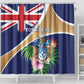 Personalized Tristan da Cunha Shower Curtain Coat Of Arms Tropical Flowers