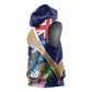 Personalized Tristan da Cunha Sleeveless Hoodie Coat Of Arms Tropical Flowers - African Pride