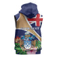Personalized Tristan da Cunha Sleeveless Zip Hoodie Coat Of Arms Tropical Flowers - African Pride