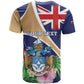Personalized Tristan da Cunha T shirt Coat Of Arms Tropical Flowers