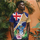 Personalized Tristan da Cunha T shirt Coat Of Arms Tropical Flowers