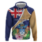 Personalized Tristan da Cunha Zip Hoodie Coat Of Arms Tropical Flowers