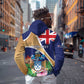 Personalized Tristan da Cunha Zip Hoodie Coat Of Arms Tropical Flowers