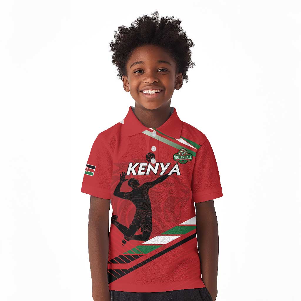 Custom Kenya Volleyball Kid Polo Shirt Go Champions