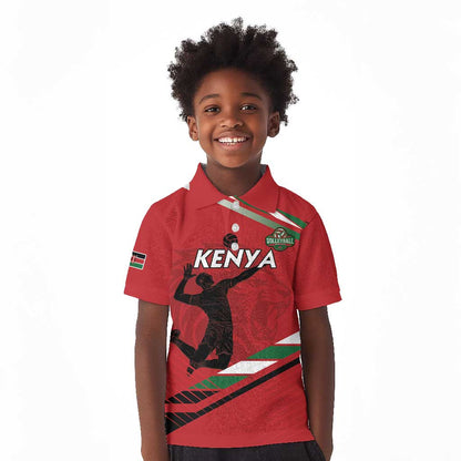 Custom Kenya Volleyball Kid Polo Shirt Go Champions