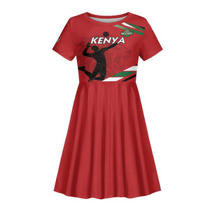 Custom Kenya Volleyball Kid Short Sleeve Dress Go Champions
