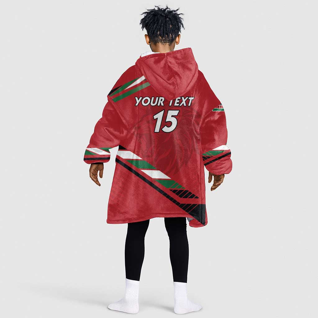 Custom Kenya Volleyball Kid Wearable Blanket Hoodie Go Champions