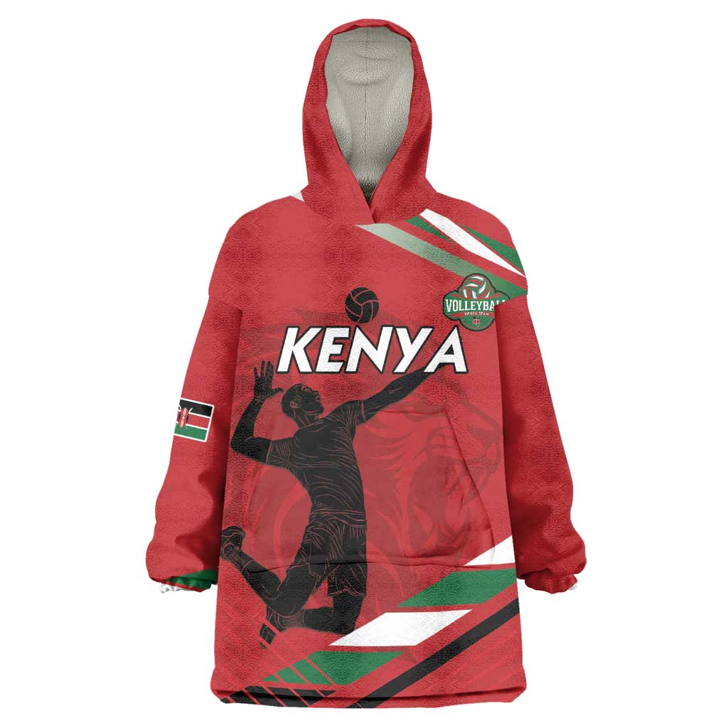 Custom Kenya Volleyball Kid Wearable Blanket Hoodie Go Champions