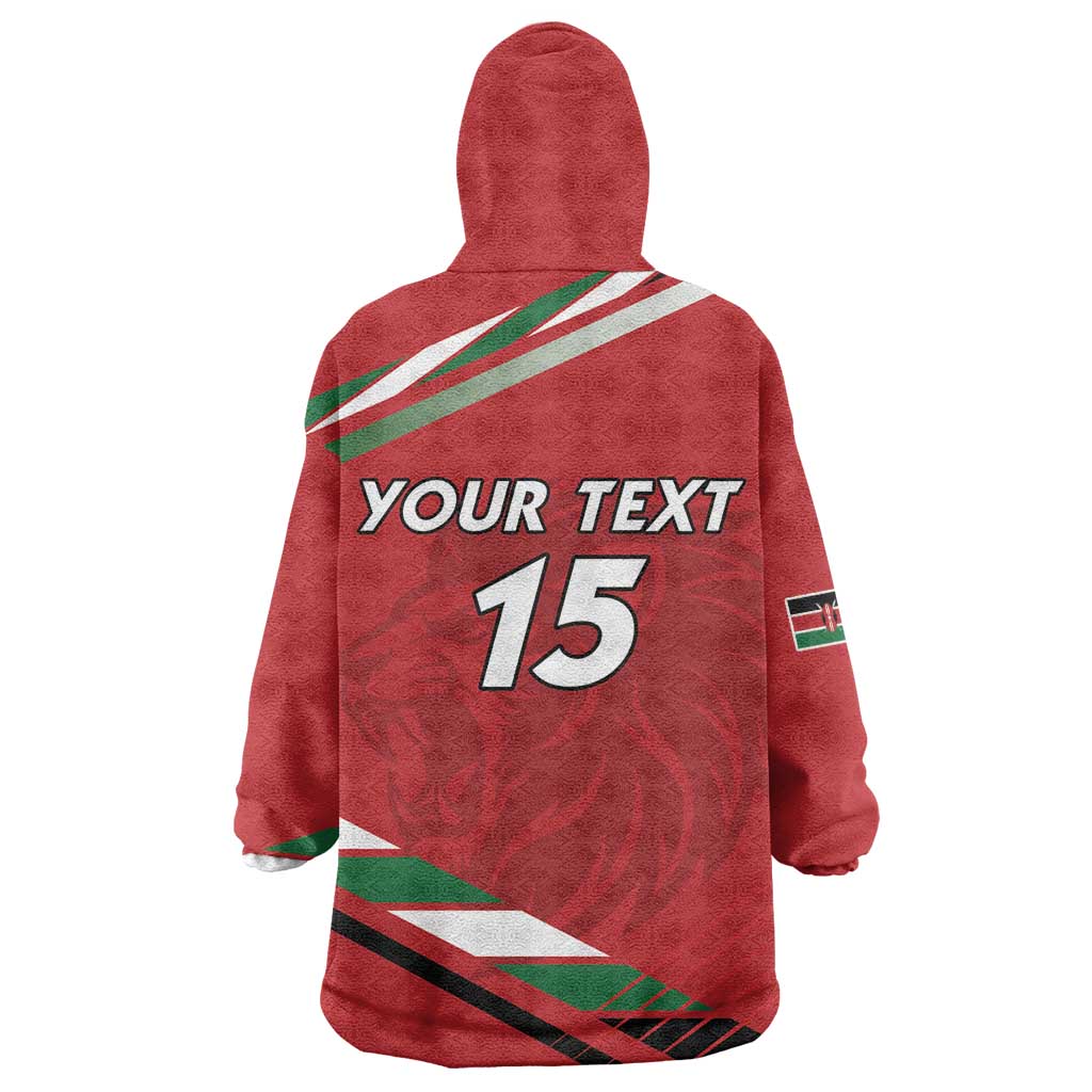 Custom Kenya Volleyball Kid Wearable Blanket Hoodie Go Champions